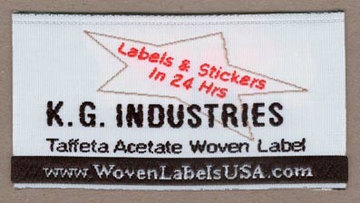 Woven taffeta acetate label.